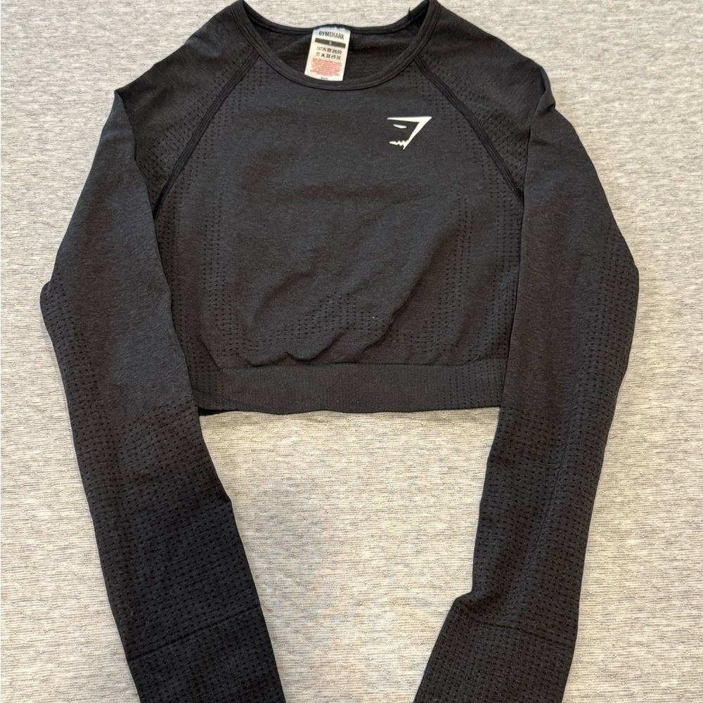 Gymshark Black Fitted Crop-Top
